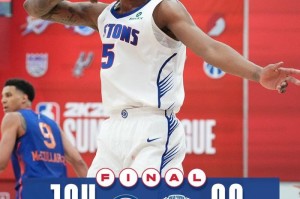 霍兰德夏联露死亡之瞳！隔扣两人杜伦上前撞胸 轰28+11投射进步明显